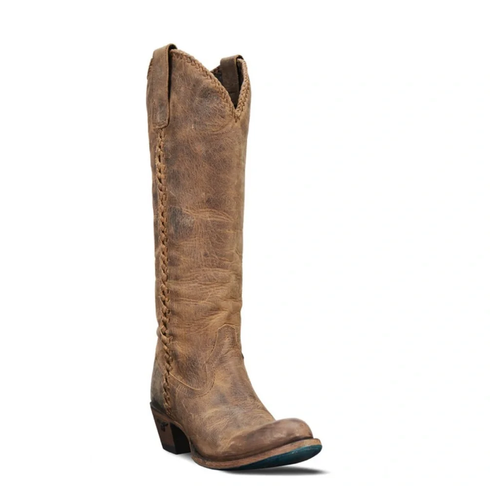 Classic Over-the-Knee Leather Boots in Brown
